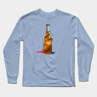 Zombie Hand Double Tap on Light Blue Long Sleeve T-Shirt